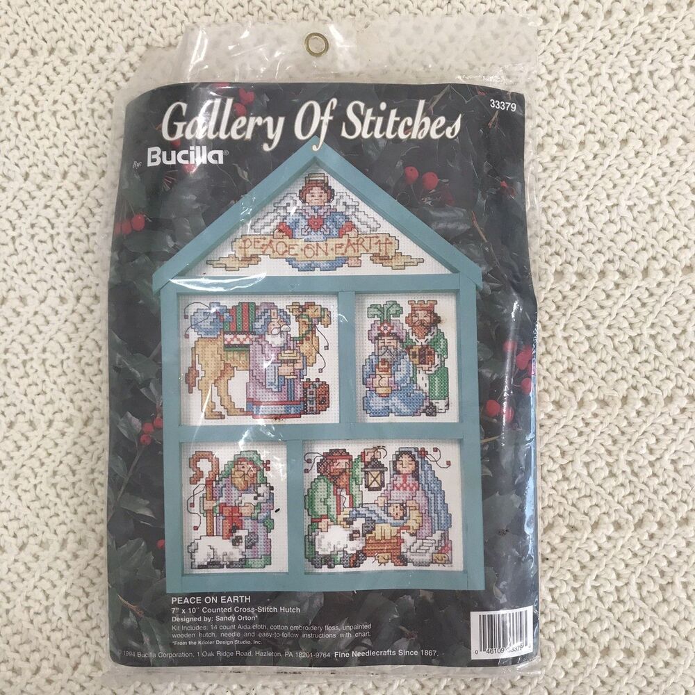 Bucilla Peace on Earth 33379 Counted Cross Stitch Hutch Kit Christmas NEW 1980’s